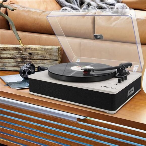 Record Player wirelessTurntable with Built-in Speakers and USB Play&Recording - Picture 2 of 6
